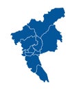 Outline blue map of Guangzhou